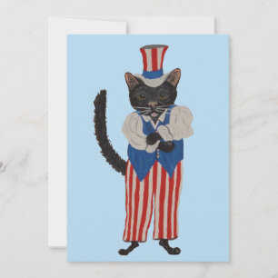 Schwarze Katze Onkel Sam Einladung