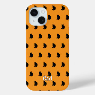 Schwarze Katze (Orange) Case-Mate iPhone Hülle