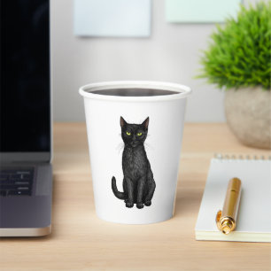 Schwarze Katze Pappbecher