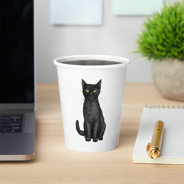 Schwarze Katze Pappbecher (InSitu)