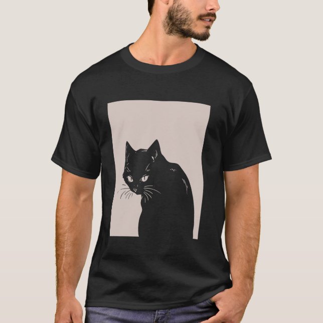 Schwarze Katze Pastell Goth T-Shirt (Vorderseite)