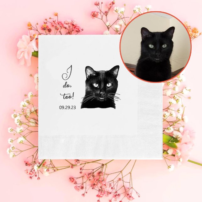 Schwarze Katze Personalisiert tue ich auch Serviette (Von Creator hochgeladen)