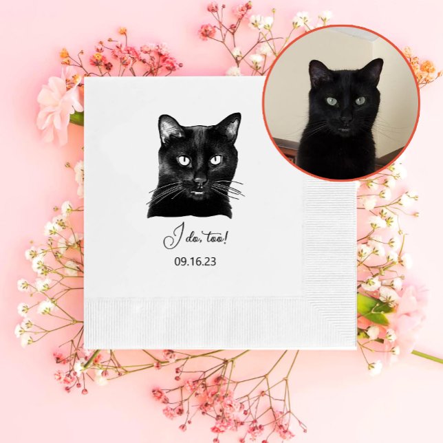 Schwarze Katze Personalisiert tue ich auch Serviette (Von Creator hochgeladen)