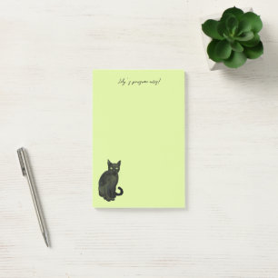 Schwarze Katze Post-it Klebezettel