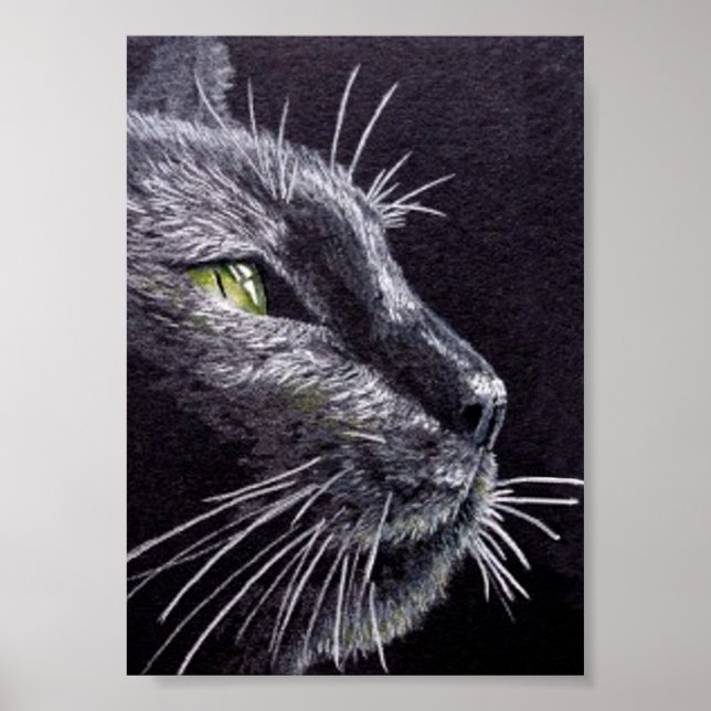 Schwarze Katze Poster (Vorne)