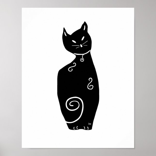 Schwarze Katze Poster (Vorne)