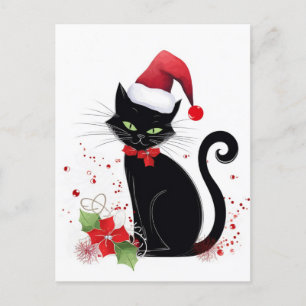 Schwarze Katze Postkarte
