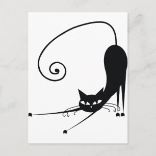 Schwarze Katze Postkarte