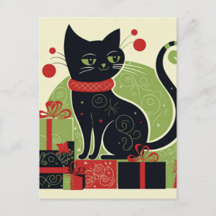 Schwarze Katze Postkarte