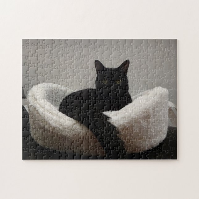 Schwarze Katze Puzzle (Horizontal)