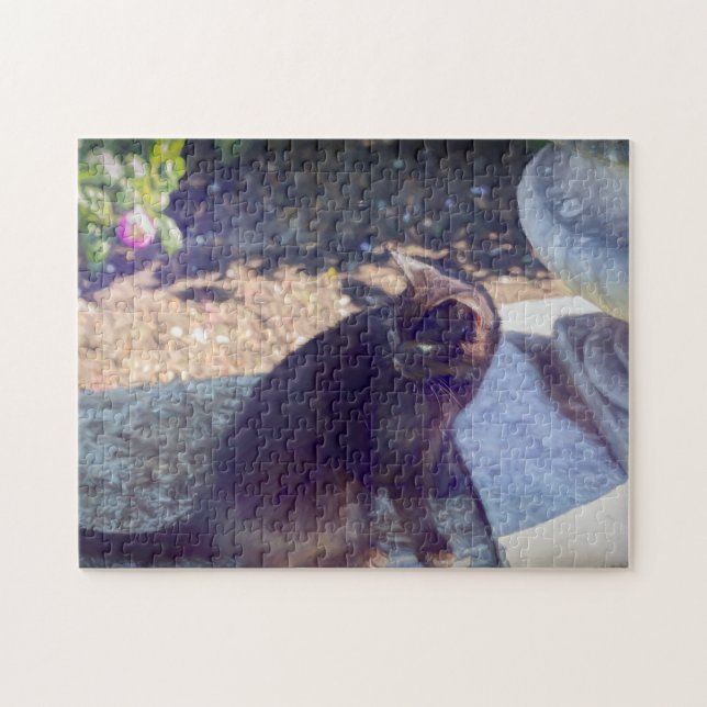Schwarze Katze Puzzle (Horizontal)