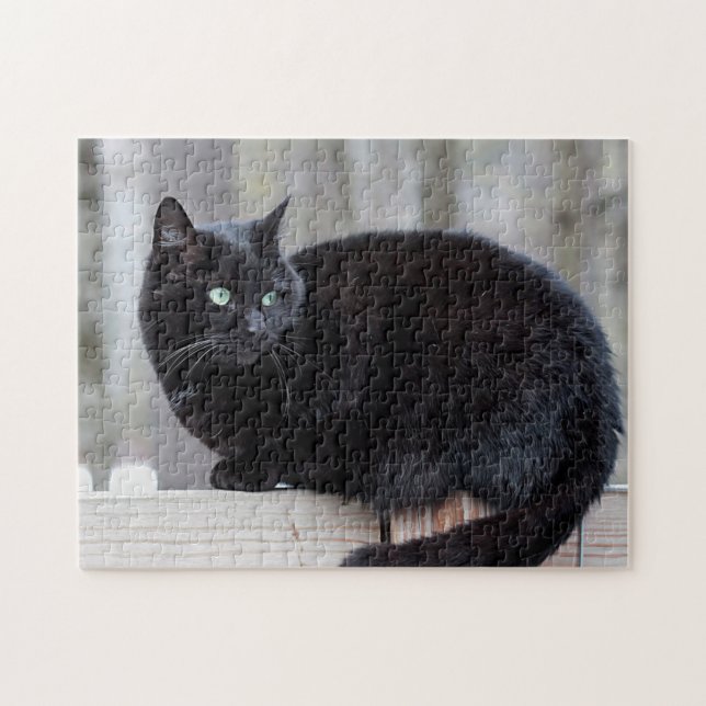 Schwarze Katze Puzzle (Horizontal)