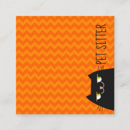 Schwarze Katze Quadratische Visitenkarte