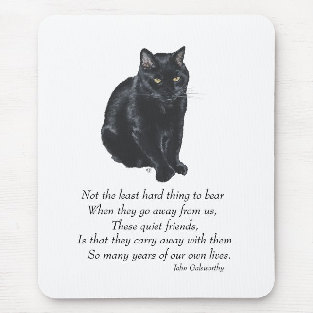 Schwarze Katze Regenbogenbrücke Mousepad (Vorne)