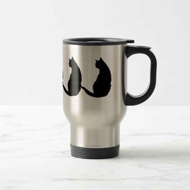 Schwarze Katze Reisebecher (Rechts)