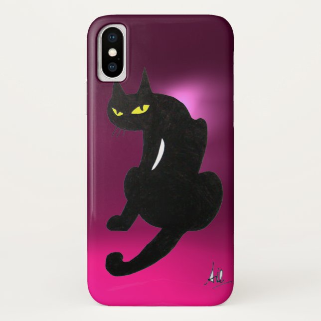 SCHWARZE KATZE, rosa Case-Mate iPhone Hülle (Rückseite)