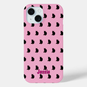 Schwarze Katze (rosa) Case-Mate iPhone Hülle