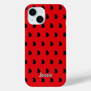 Schwarze Katze (rot) Case-Mate iPhone Hülle