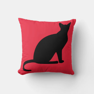 SCHWARZE KATZE ROTE PILLOWS KISSEN