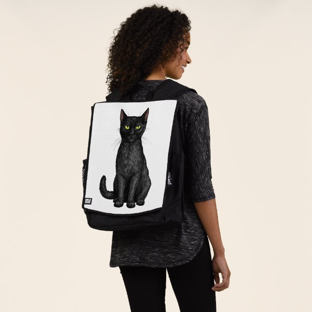 Schwarze Katze Rucksack (Ausgewaschen)