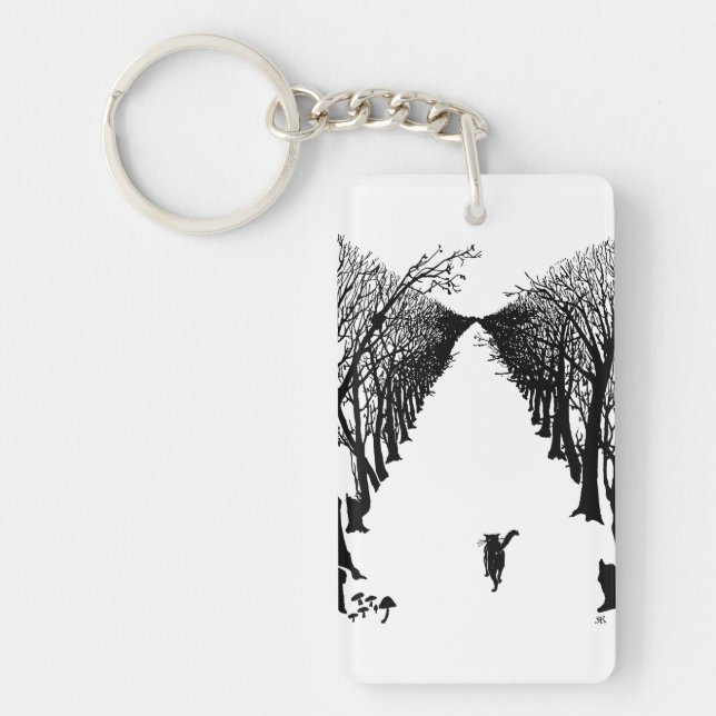 Schwarze Katze, Rudyard Kipling Schlüsselanhänger (Vorderseite)