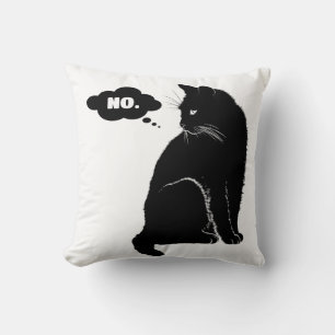 Schwarze Katze sagt Nein Kissen
