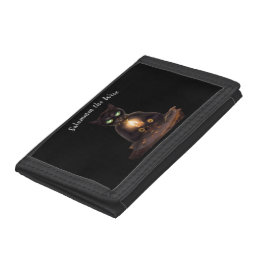 Schwarze Katze "Salummm the Wise" Foto Brieftasche Tri-fold Geldbeutel