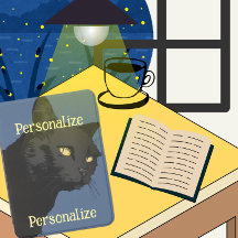 Schwarze Katze sarkastische gruselige Vintage-Illu