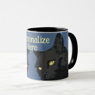 Schwarze Katze sarkastische gruselige Vintage-Illu Tasse