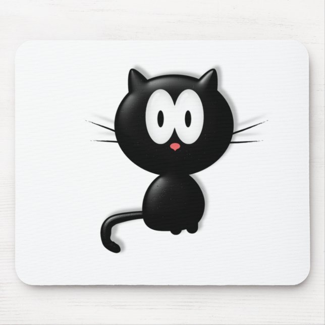 Schwarze Katze Scardy Katzen-Halloween-Geschenk Mousepad (Vorne)