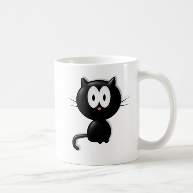 Schwarze Katze Scardy Katzen-Halloween-Geschenk Tasse (Rechts)