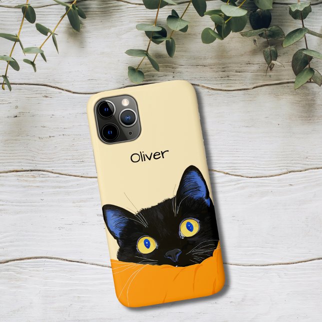 Schwarze Katze schaut hervor Case-Mate iPhone Hülle (Von Creator hochgeladen)