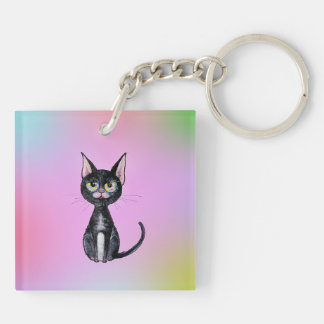 Schwarze Katze Schlüsselanhänger