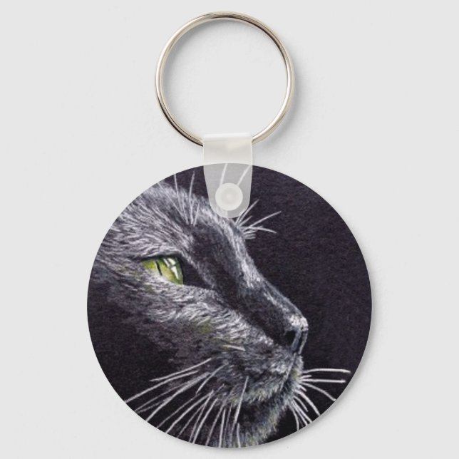 Schwarze Katze Schlüsselanhänger (Vorderseite)