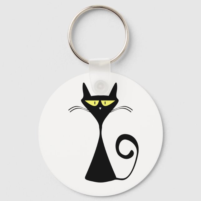 Schwarze Katze Schlüsselanhänger (Vorderseite)