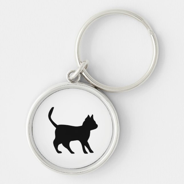 Schwarze Katze Schlüsselanhänger (Vorne)