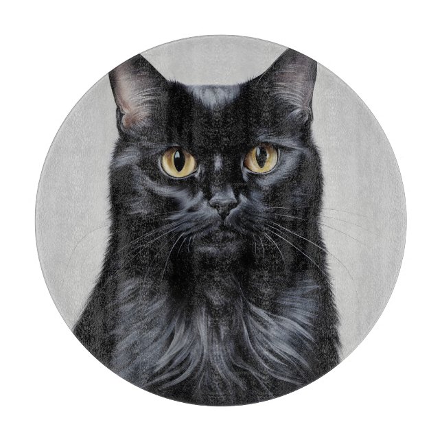 Schwarze Katze Schneidebrett (Vorderseite)