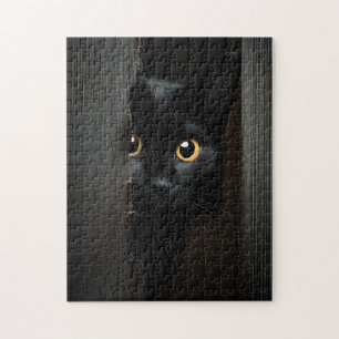 Schwarze Katze Sehr schwieriges Puzzle unmöglich