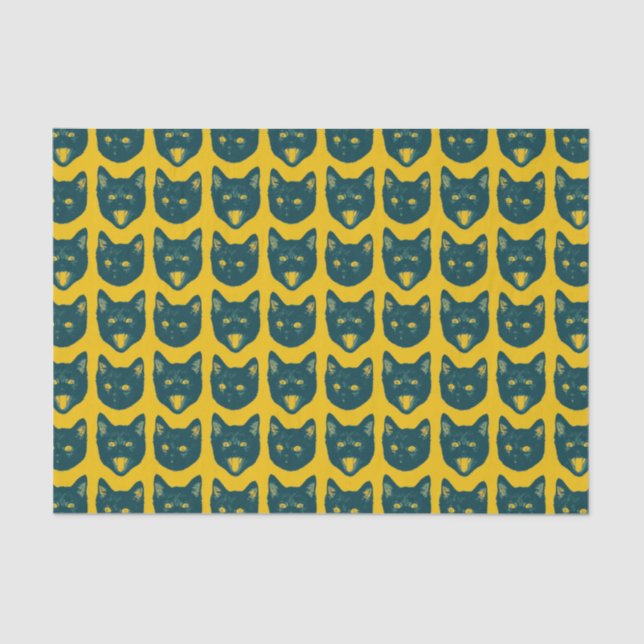 Schwarze Katze Seidenpapier (Vorderseite)