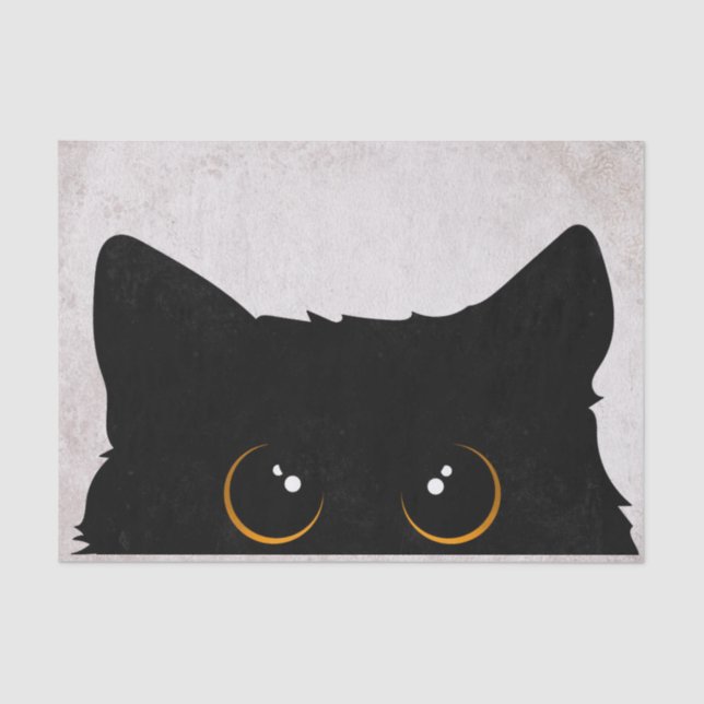 Schwarze Katze Seidenpapier (Vorderseite)