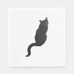 Schwarze Katze Serviette