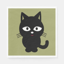 Schwarze Katze Serviette