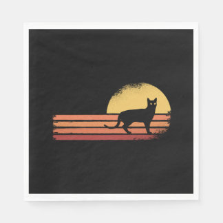 Schwarze Katze Serviette