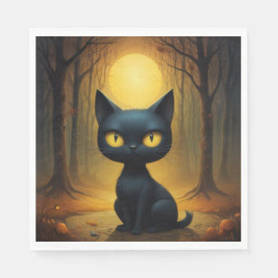 Schwarze Katze Serviette