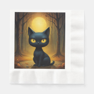 Schwarze Katze Serviette