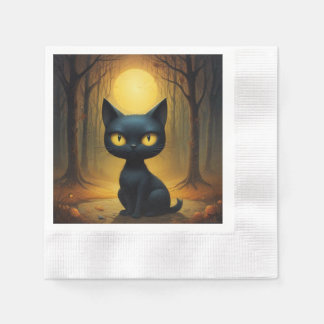 Schwarze Katze Serviette