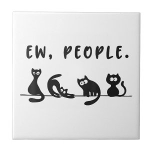 Schwarze Katze Shirt lustige Frauen Neugeborene Ka Fliese