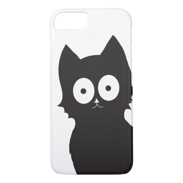 Schwarze Katze - Silhouette auf weißem Hintergrund Case-Mate iPhone Hülle (Rückseite)