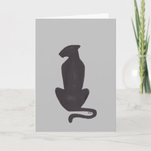 Schwarze Katze Silhouette, graue coole Katzen-Kart Karte