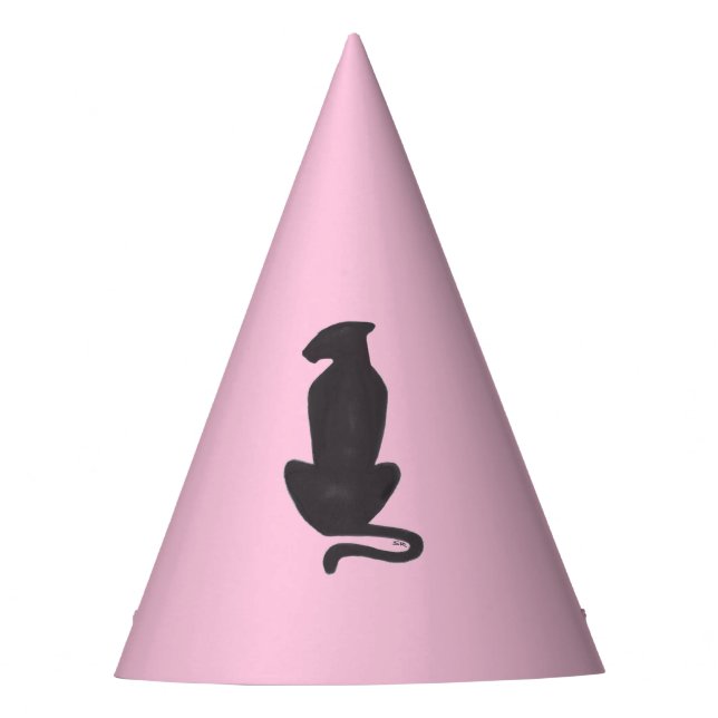 Schwarze Katze Silhouette Rosa Party Hüte Partyhütchen (Vorderseite)